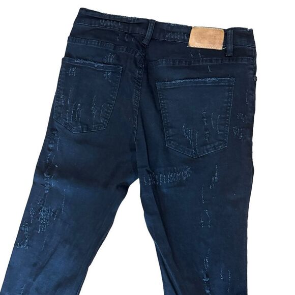 Valabasas Shredded Skinny Jeans in Black - Picture 7 of 8